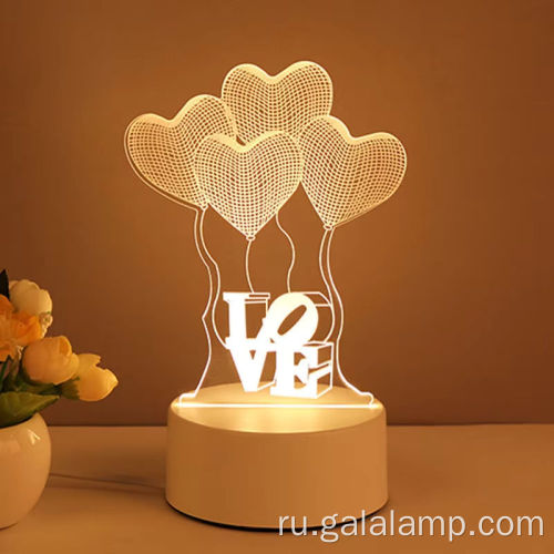 Современная 3D светодиодная акриловая рождественская ночная лампа